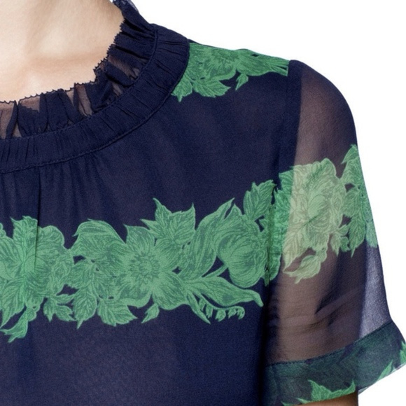 J. Crew Tops - J Crew ⭐️HP⭐️Silk Ruffle Summer Chiffon Blouse